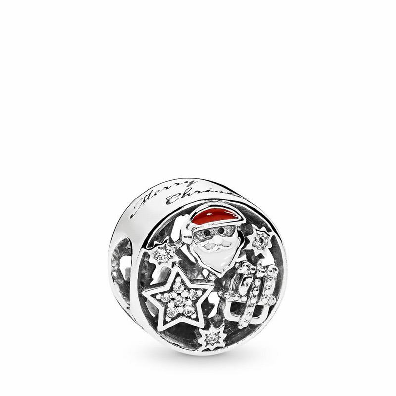 Pandora Christmas Joy Charm Ireland - Sterling Silver/Enamel/Red/Cubic Zirconia - 401685BLC